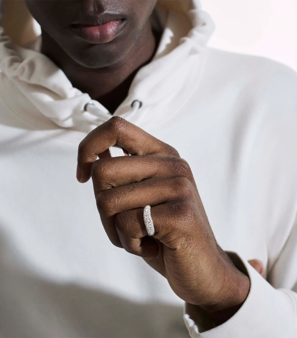 Spear Flex Cuff, Dark Silver, Diamonds - Image 4